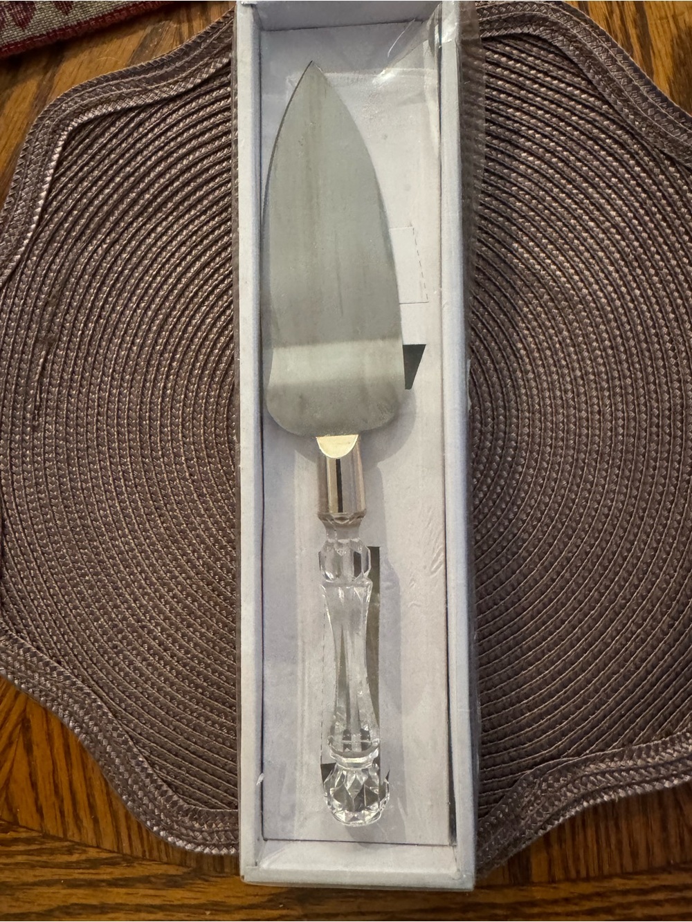 Crystal Handle Cake Server with Silver Blade - Clear/Silver